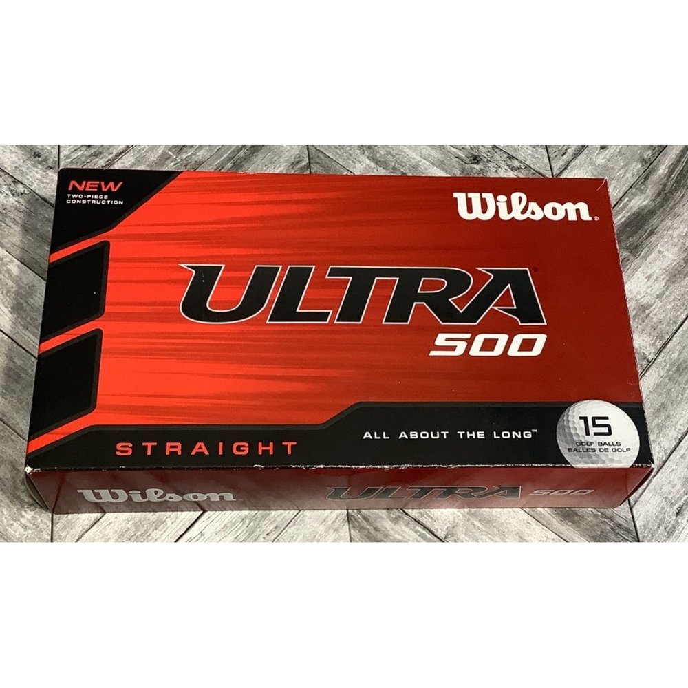 Wilson Ultra 500 Straight Golf Balls 2 Piece Construction White Ball 15 Count
